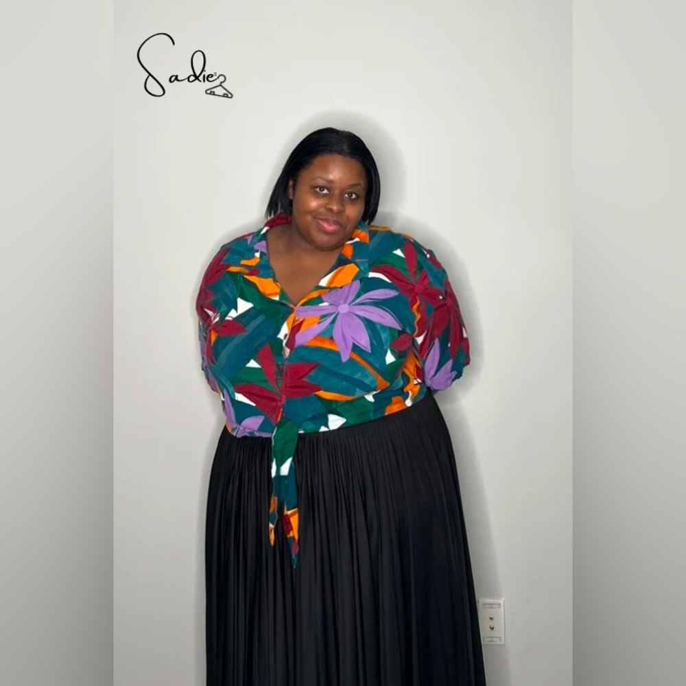 Eloquii Elements Plus Size Crop Tie Waist Top